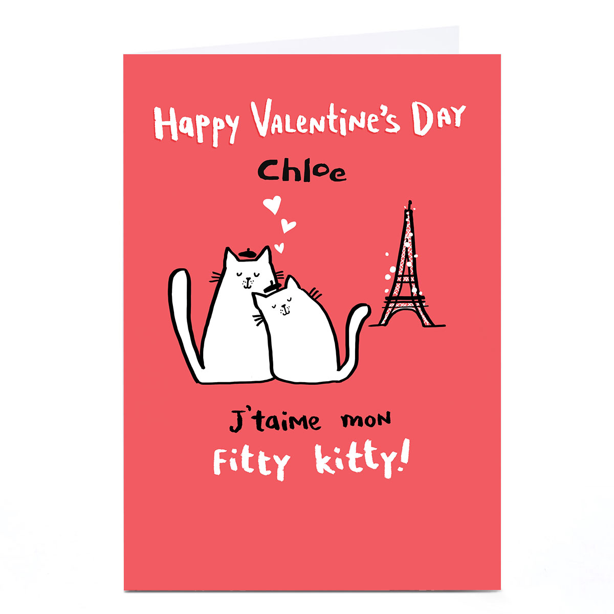 Personalised Hew Ma Valentine's Day Card - Fitty Kitty!