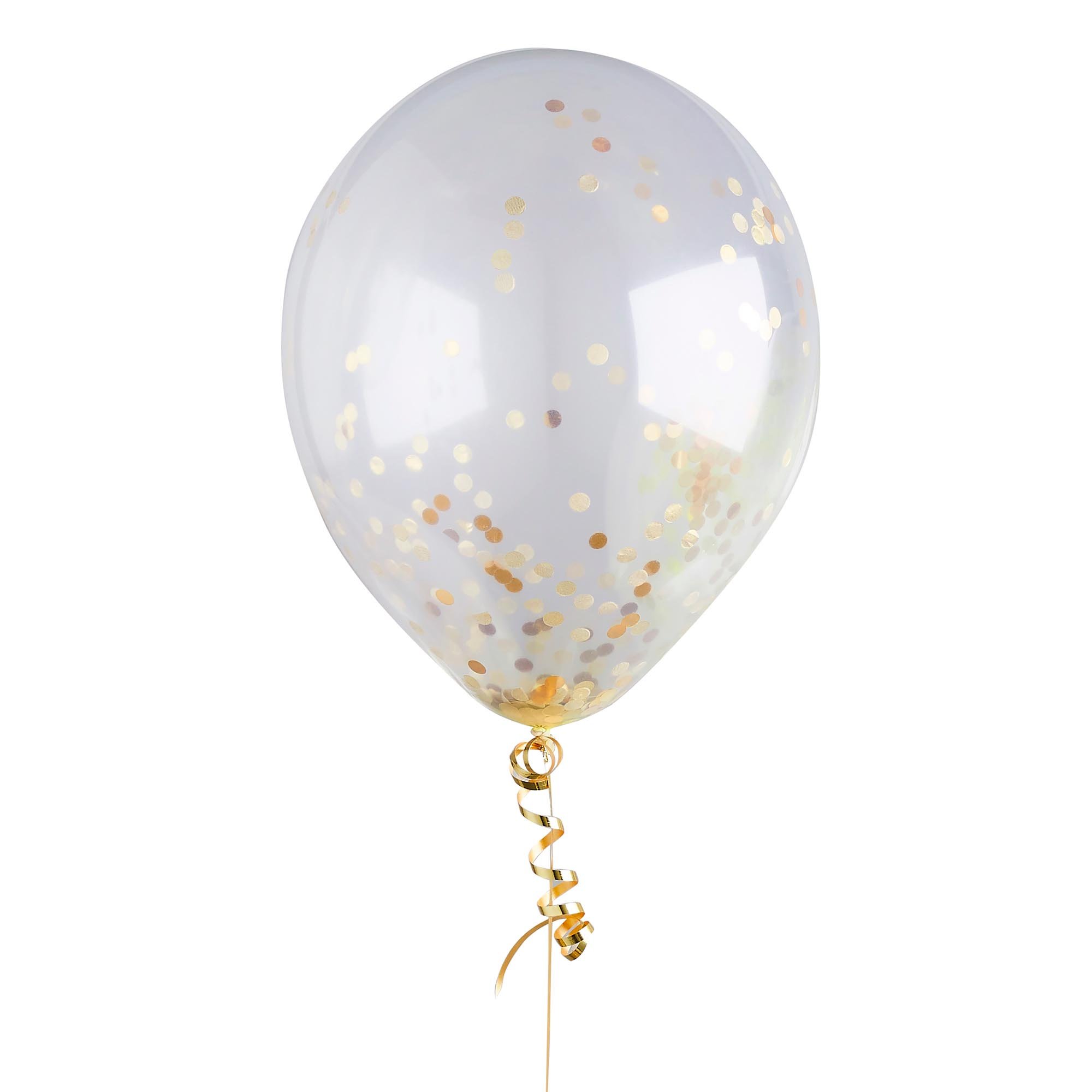 Metallic Confetti Latex Balloons - Pack of 5 (3 Colour Options)