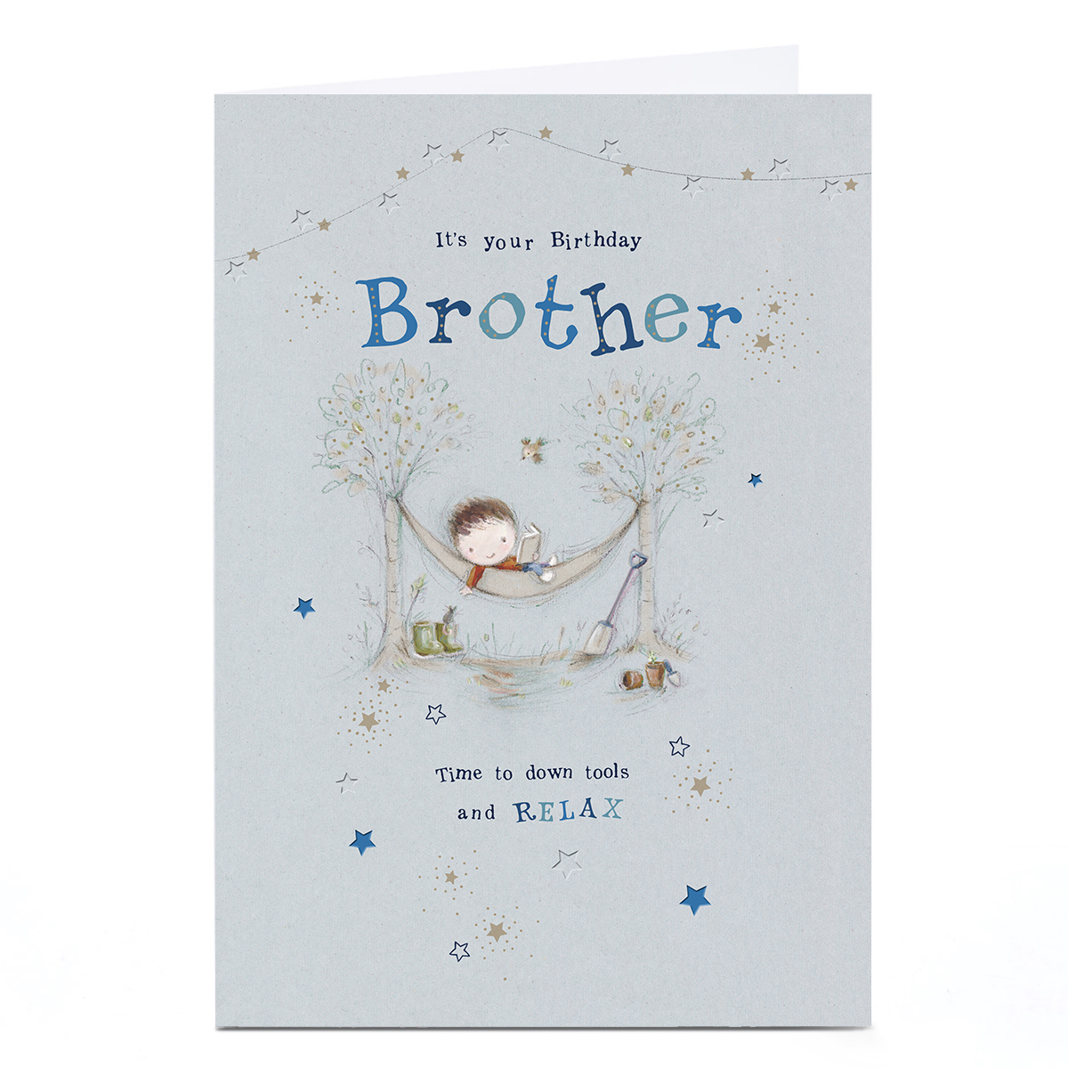 Birthday Card - Garden Hammock Relaxation, Brother