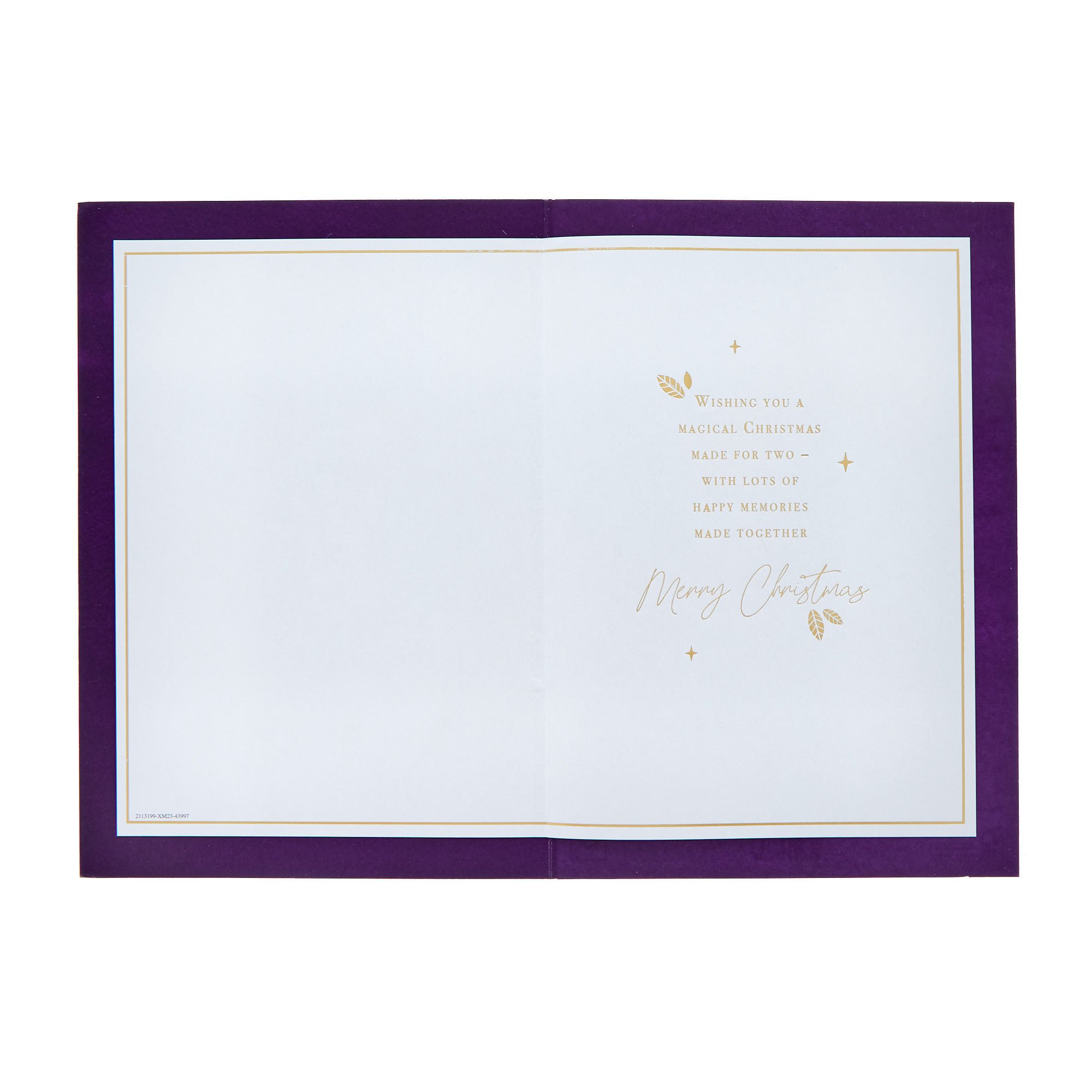 Mum & Partner Gold & Purple Tree Christmas Card
