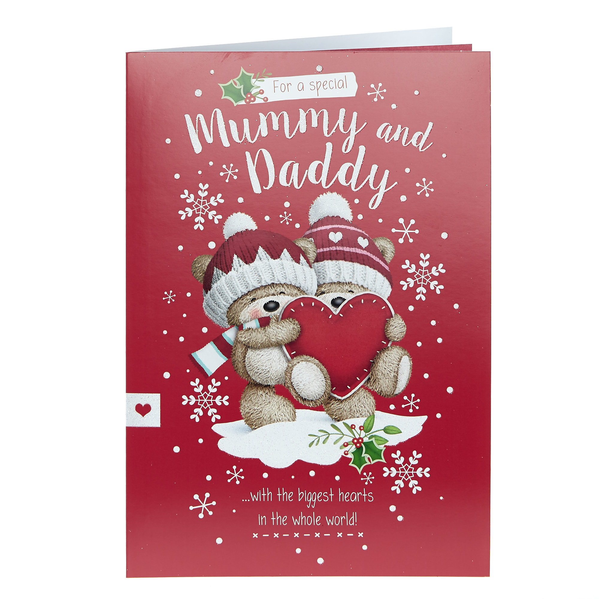 Hugs Bear Christmas Card - Special Mummy & Daddy