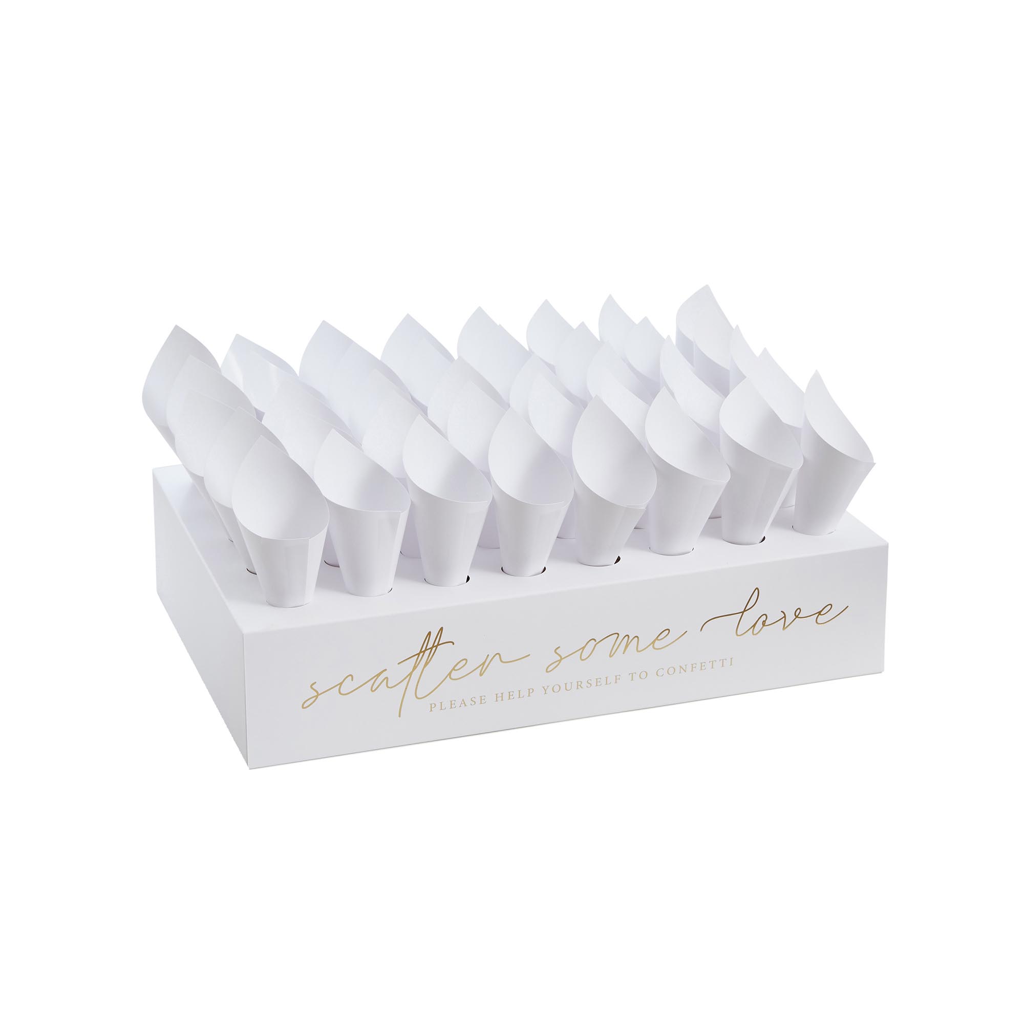 Gold Scatter Some Love Confetti Cones - Pack of 45 & Display Box