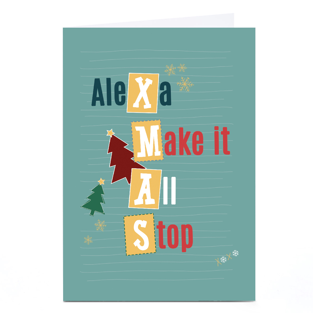 Personalised Quitting Hollywood Christmas Card - Alexa Make It Stop