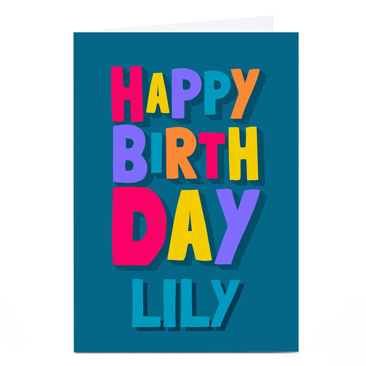 Personalised Birthday Card - Bold text, Female Name