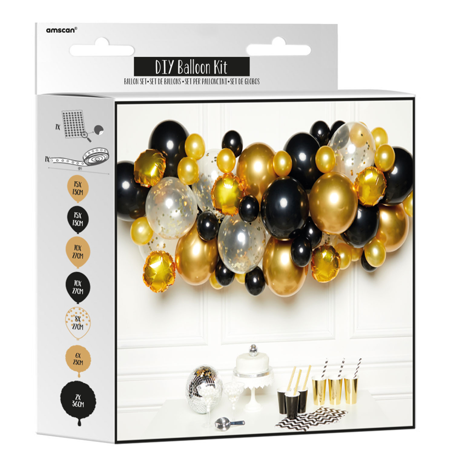 DIY Balloon Garland Kit - Black & Gold