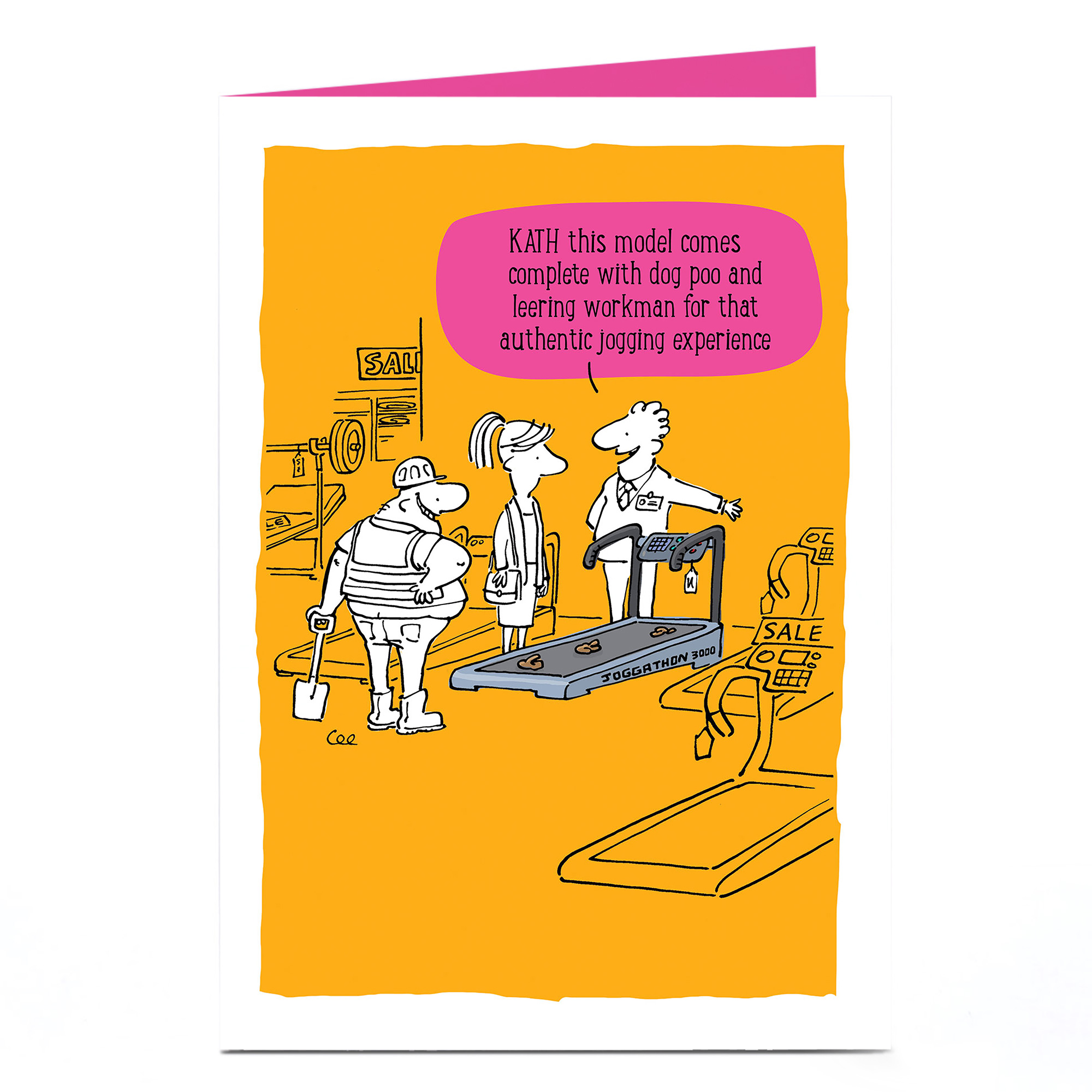 Personalised Card - Jogging Experience Cartoon
