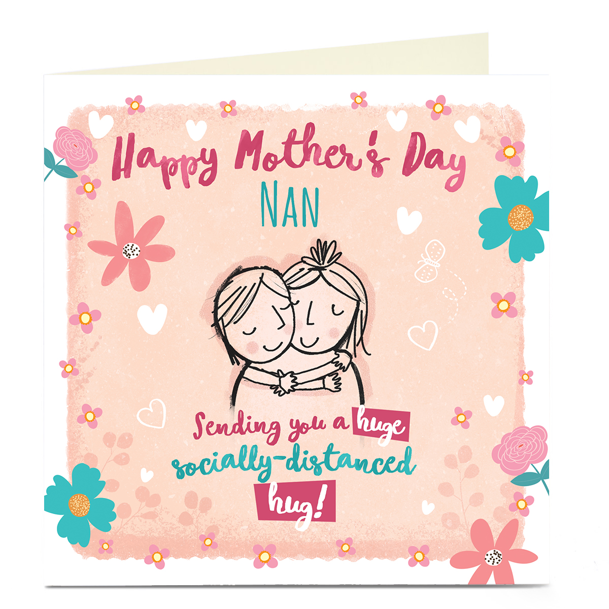  Personalised Mother's Day Card - Socially-Distanced Hug!