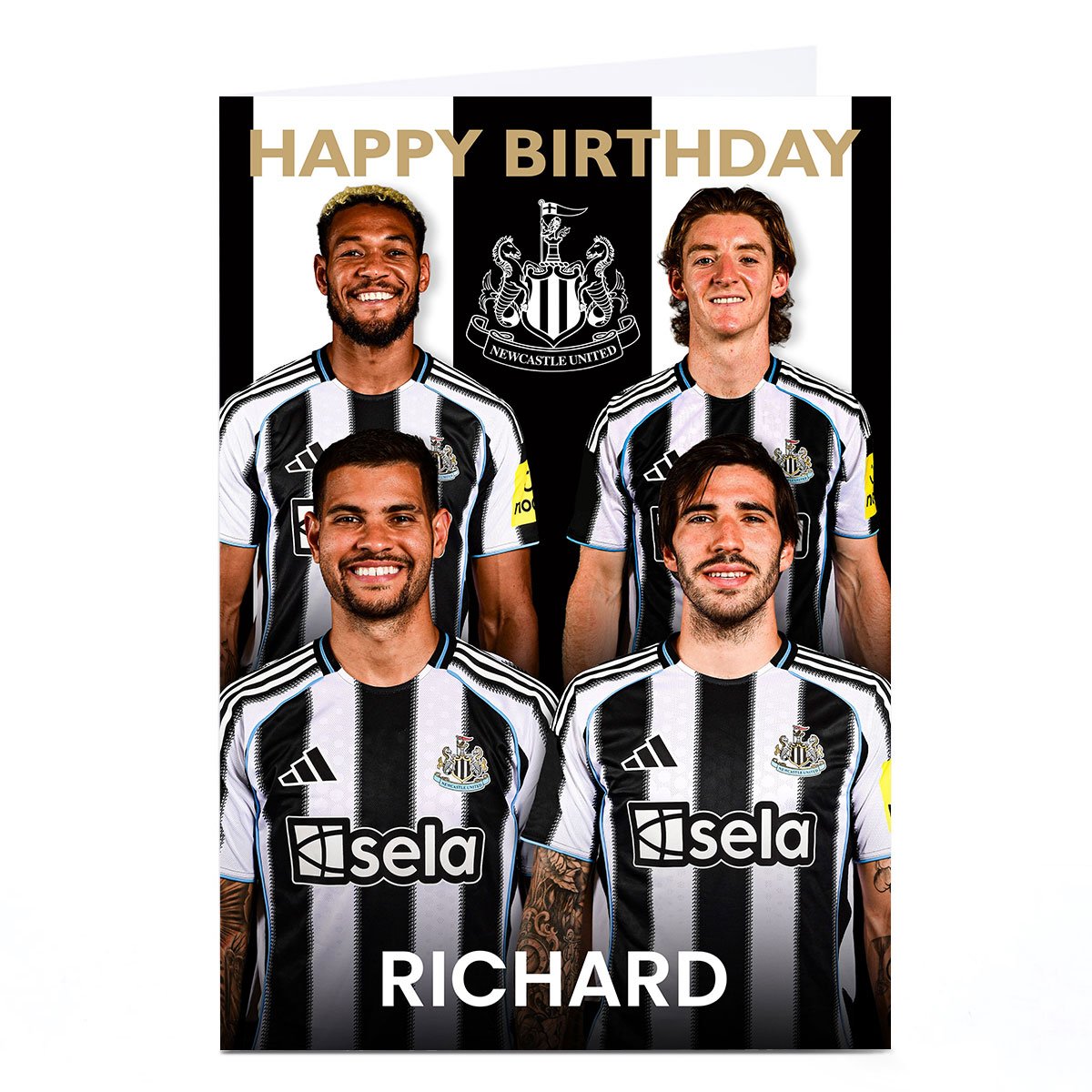 Personalised Football Birthday Card - Newcastle United Team 