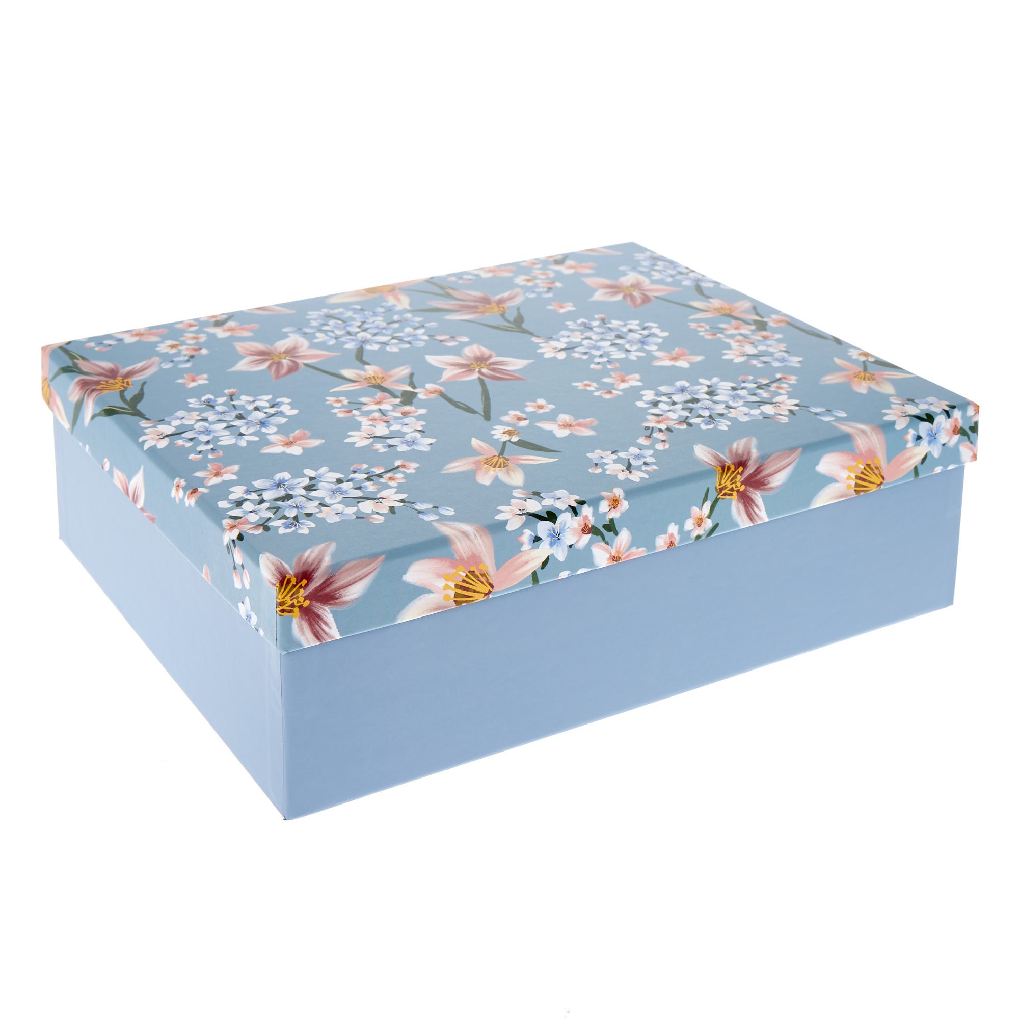 Blue & Pink Botanical Gift Boxes - Set Of 3