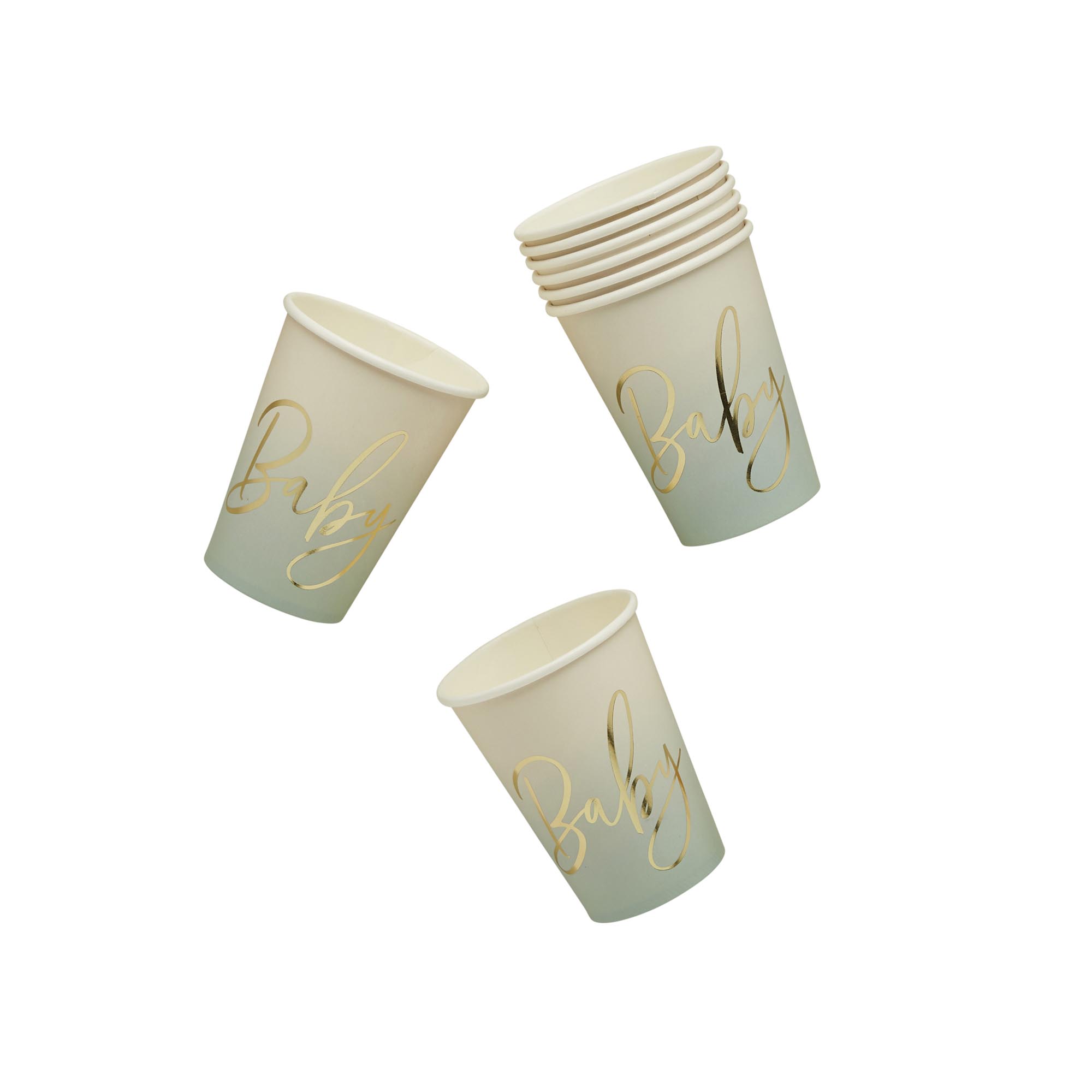 Sage Baby Paper Cups - Pack of 8