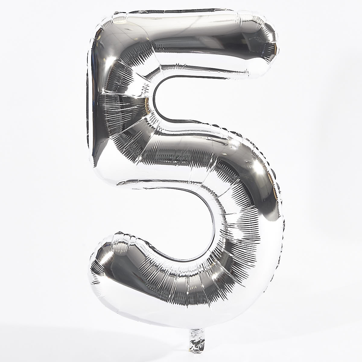 Silver Number 5 Foil Giant Helium Balloon (Deflated)