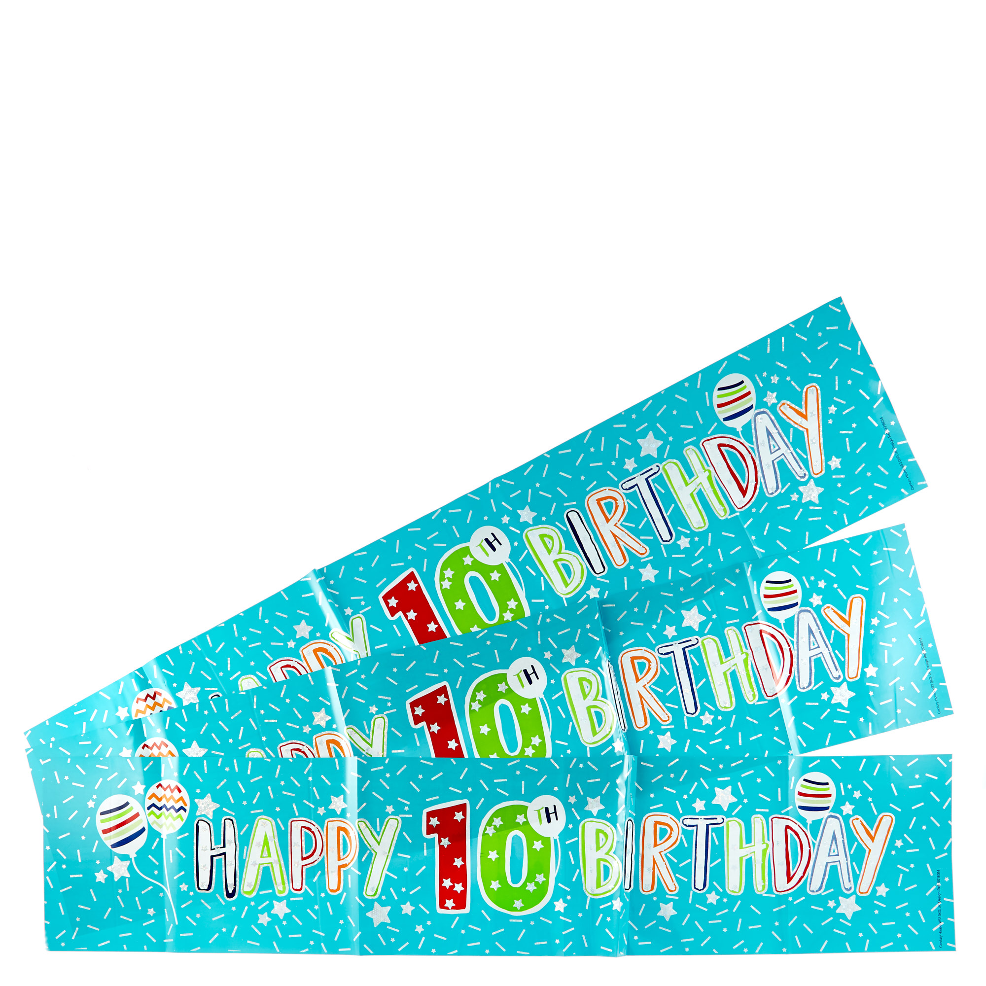 Holographic 10th Birthday Party Banners - Pack Of 3 