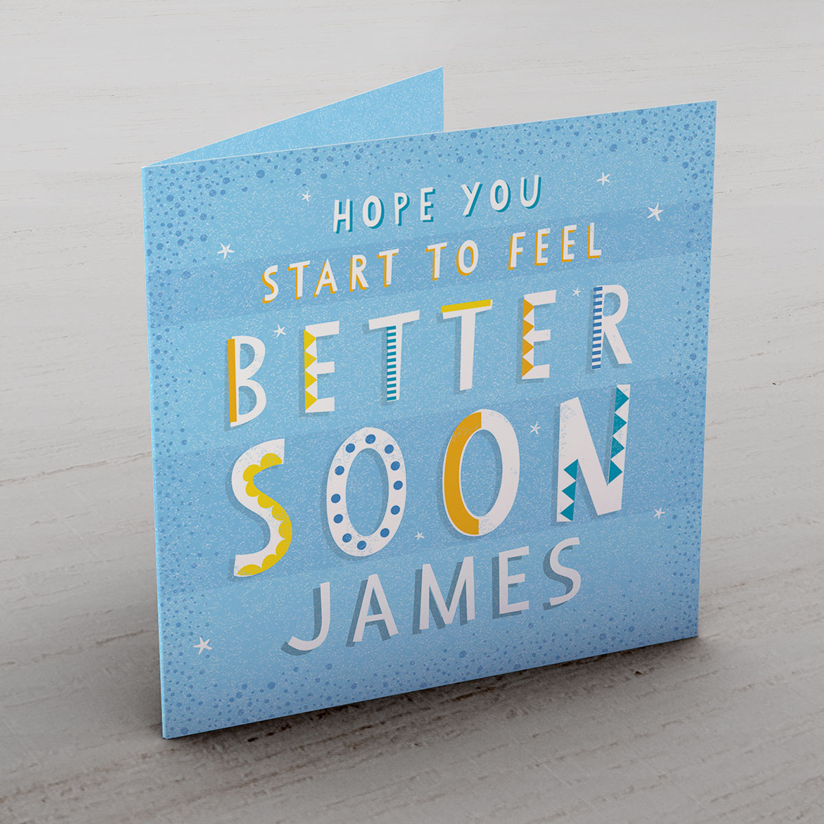 Personalised Get Well Soon Card - Start To Feel Better , Blue