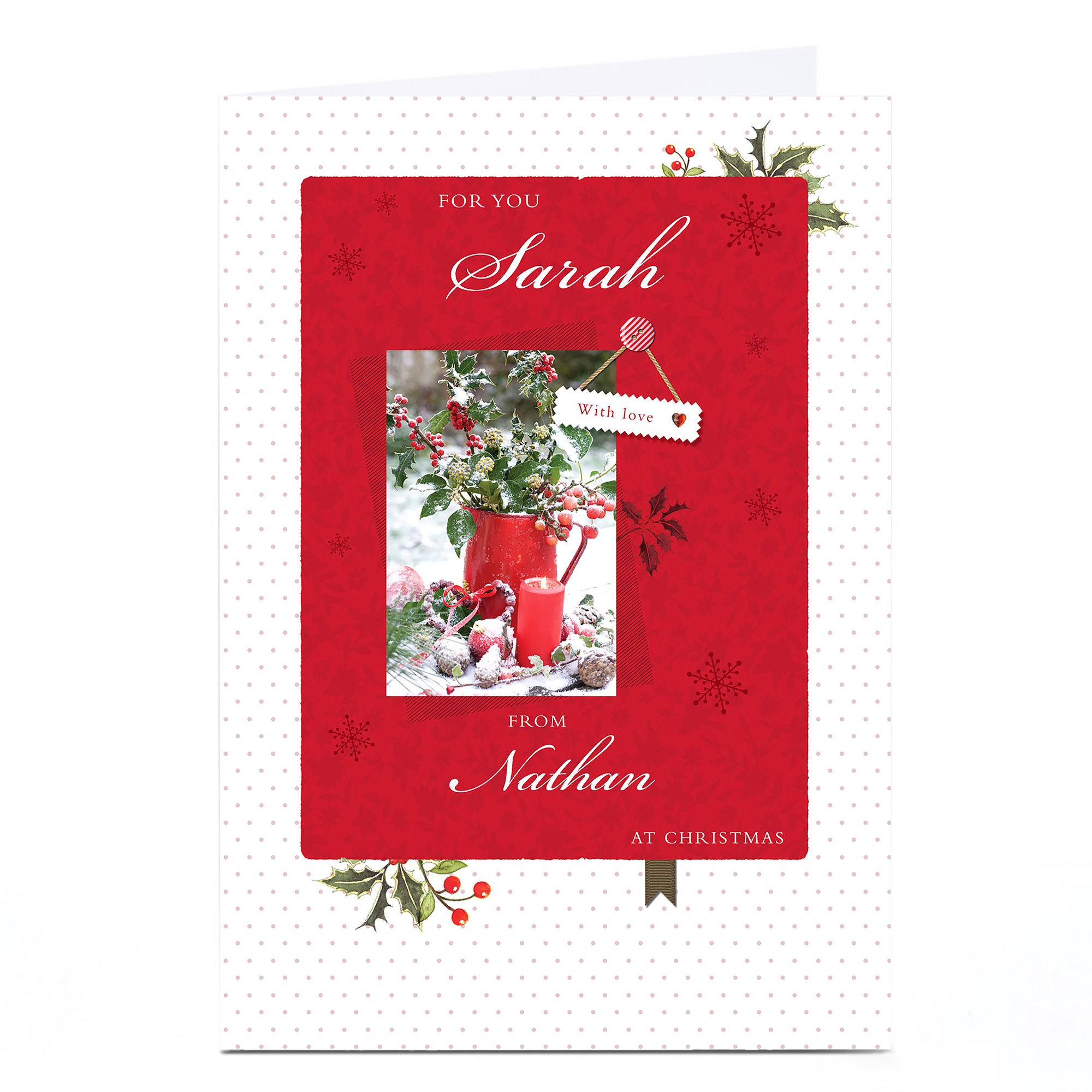 Personalised Christmas Card - Winter Flowers