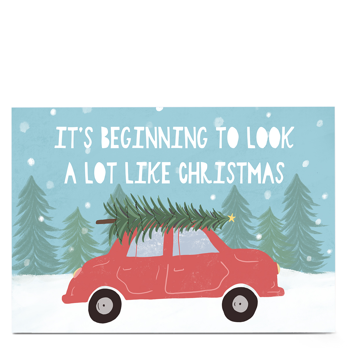 Personalised Phoebe Munger Christmas Card - Red Car