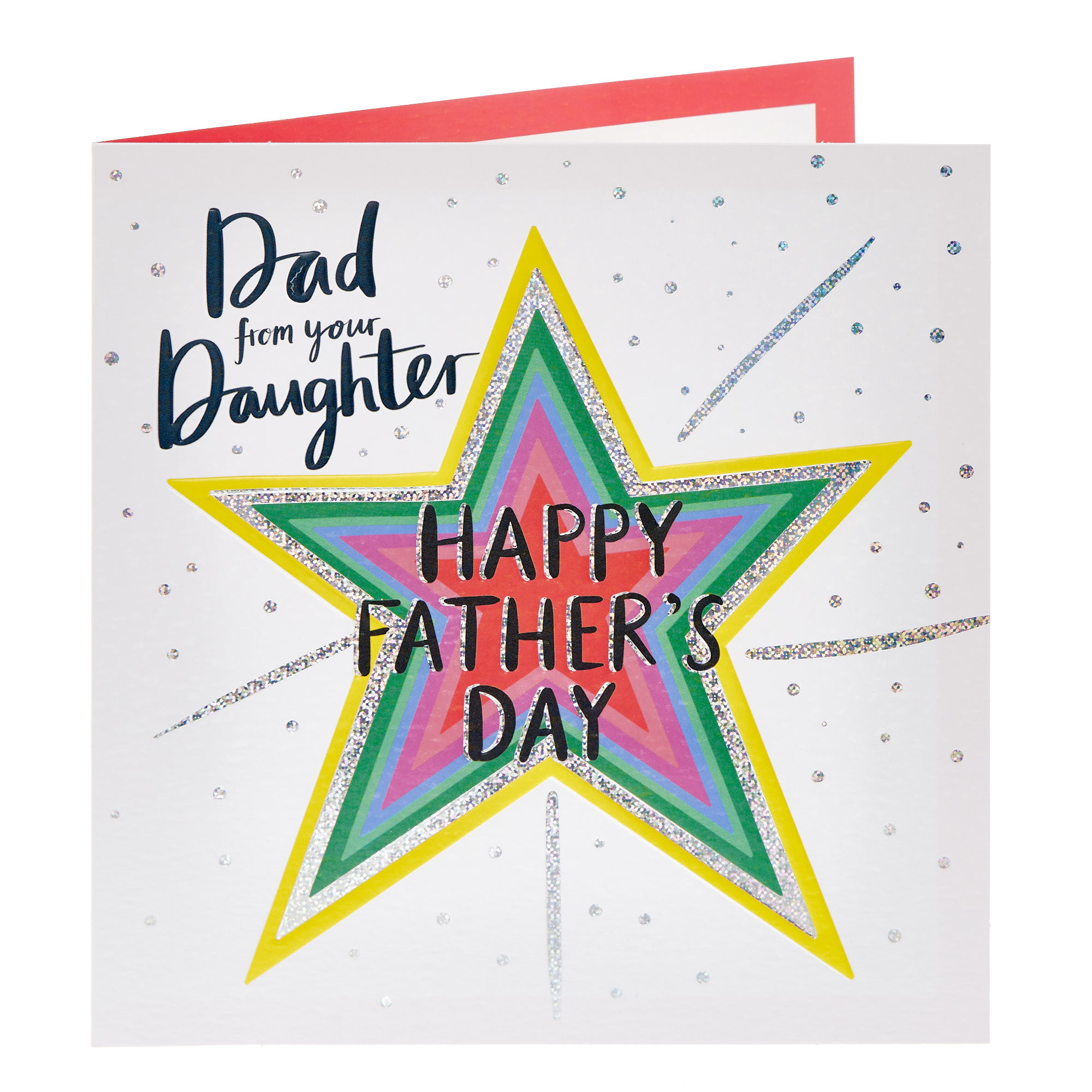 Dad from Daughter Colourful Star Father's Day Card