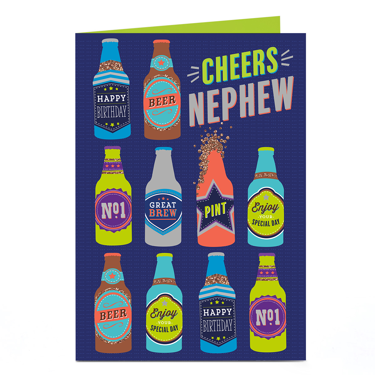 Birthday Card - Bright Beers Cheers, Nephew