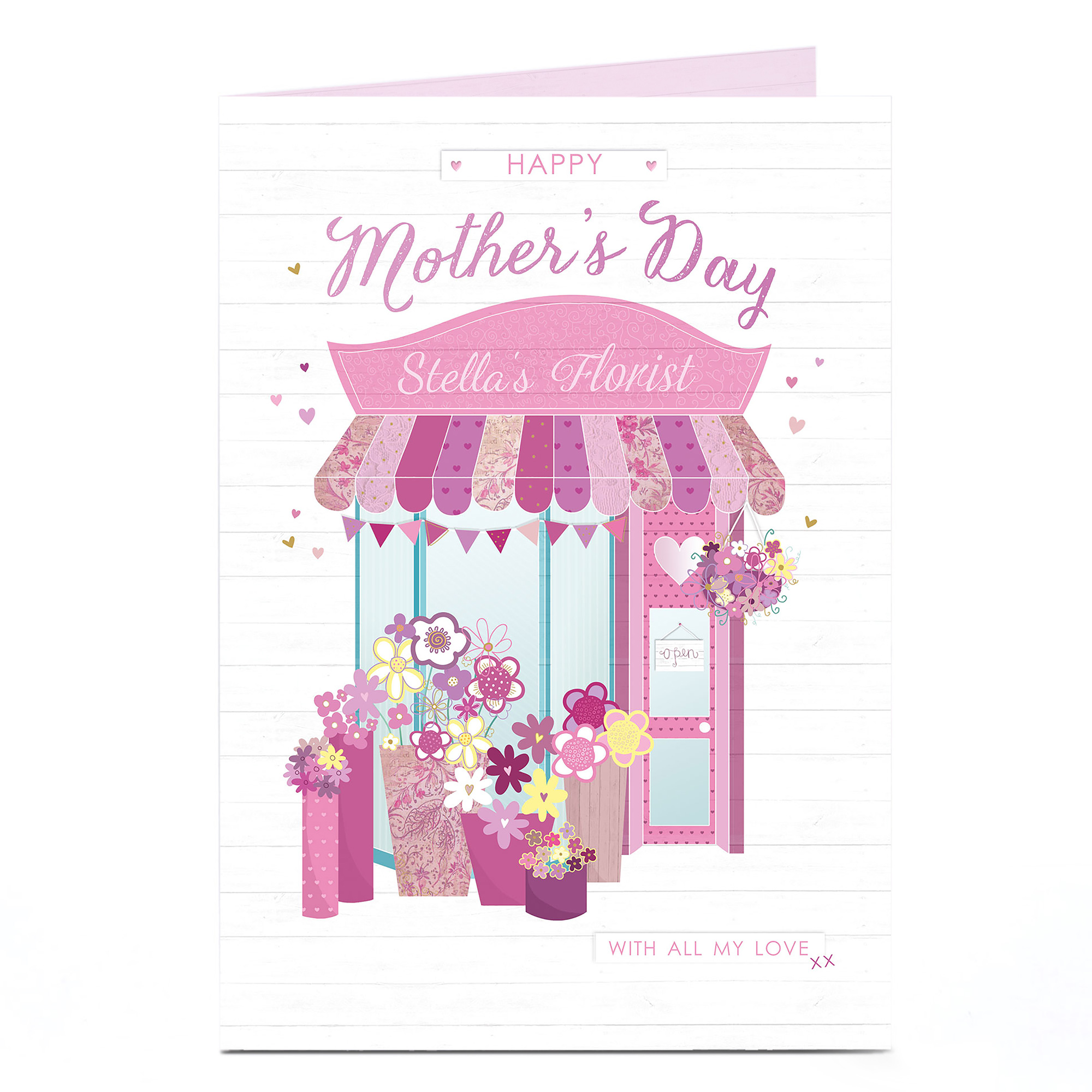 Personalised Mother's Day Card - Florist Shop Sign