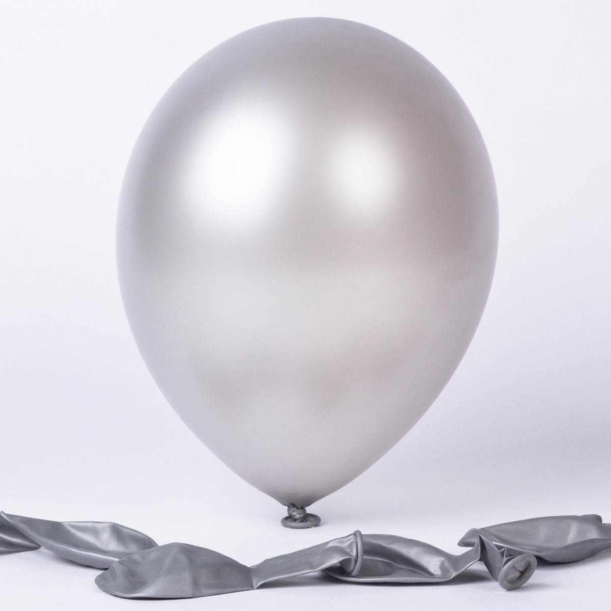 Metallic Silver Air-fill Latex Balloons, Pack Of 6