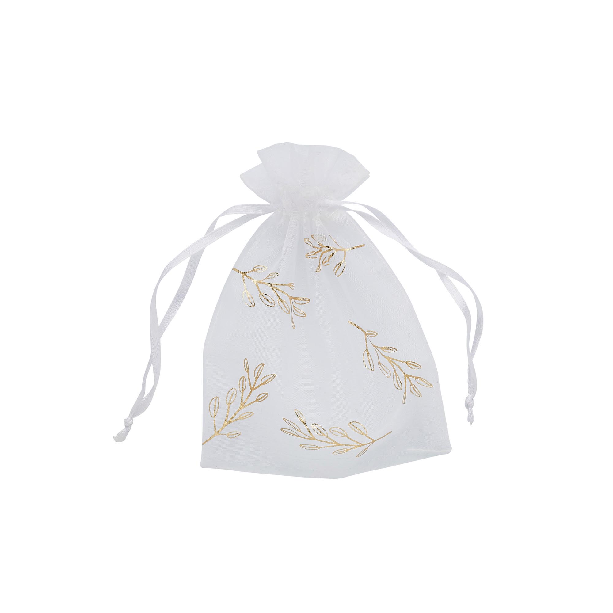 Gold Vine Organza Bags - Pack of 10