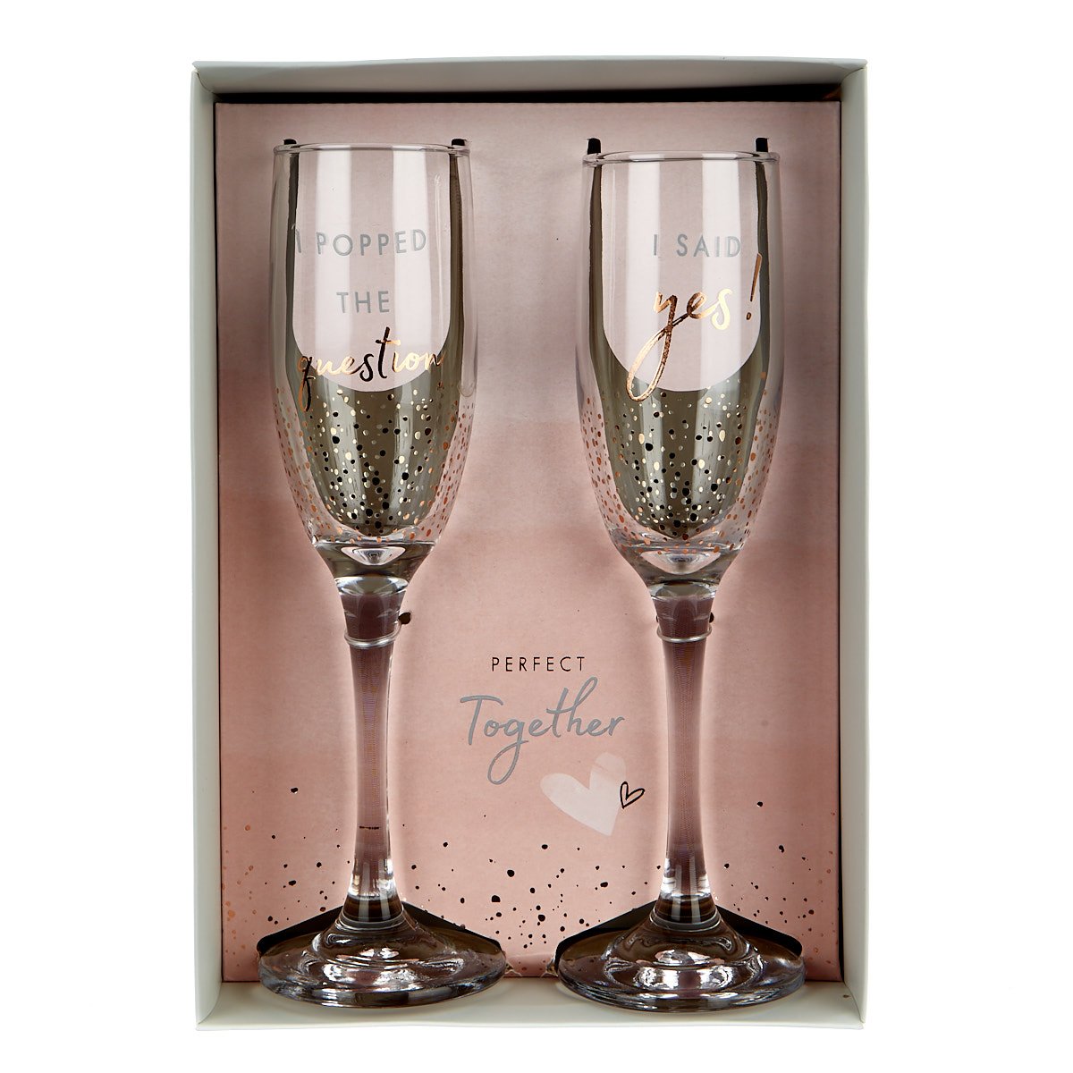 Perfect Together Engagement Champagne Flute Gift Set