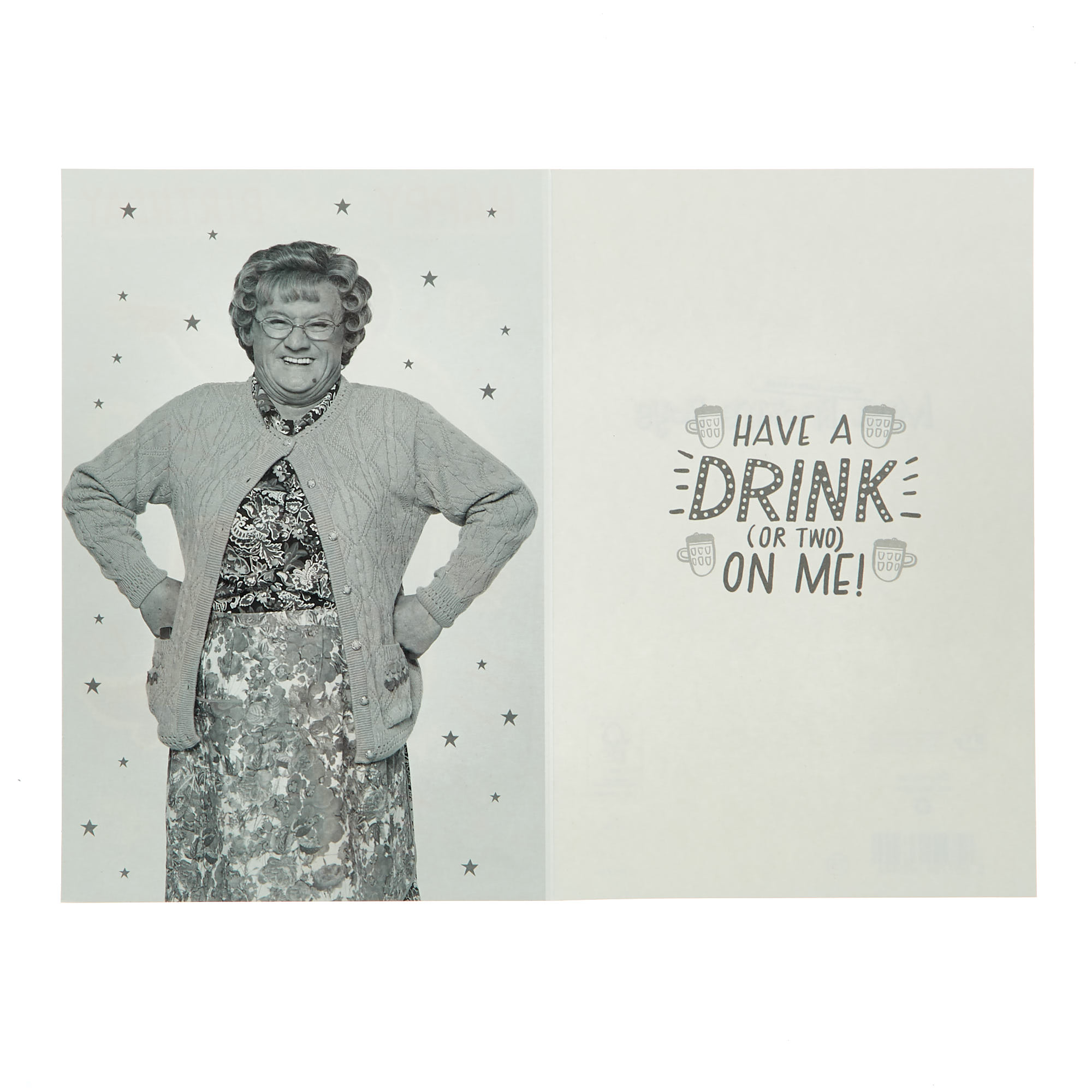 Mrs. Brown's Boys Birthday Card - Have A Drink On Me