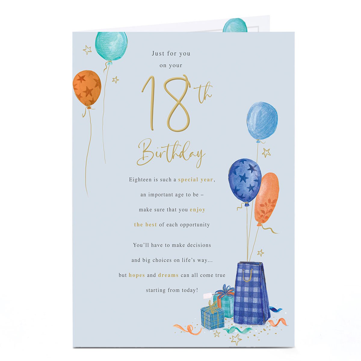 18th Birthday Card - Starting From Today Special Year