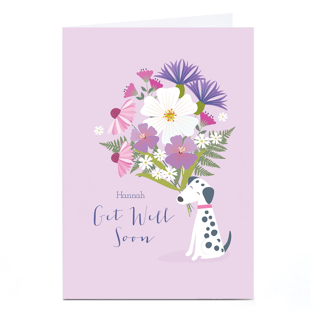 Personalised Klara Hawkins Get Well Soon Card - Dalmatian 