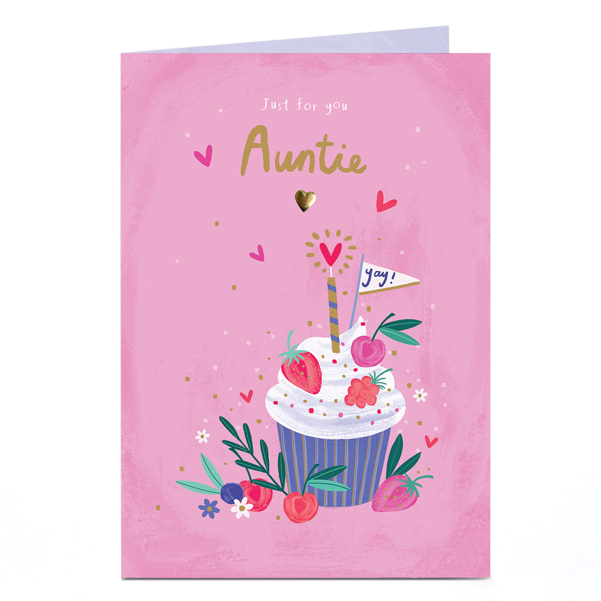 Birthday Card - Birthday Cupcake, Auntie