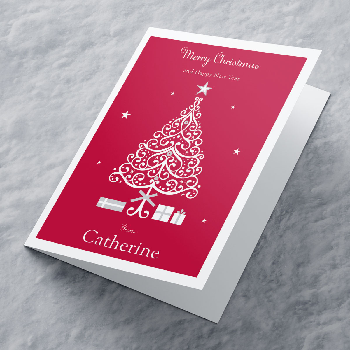 Personalised Christmas Card - Swirly Tree