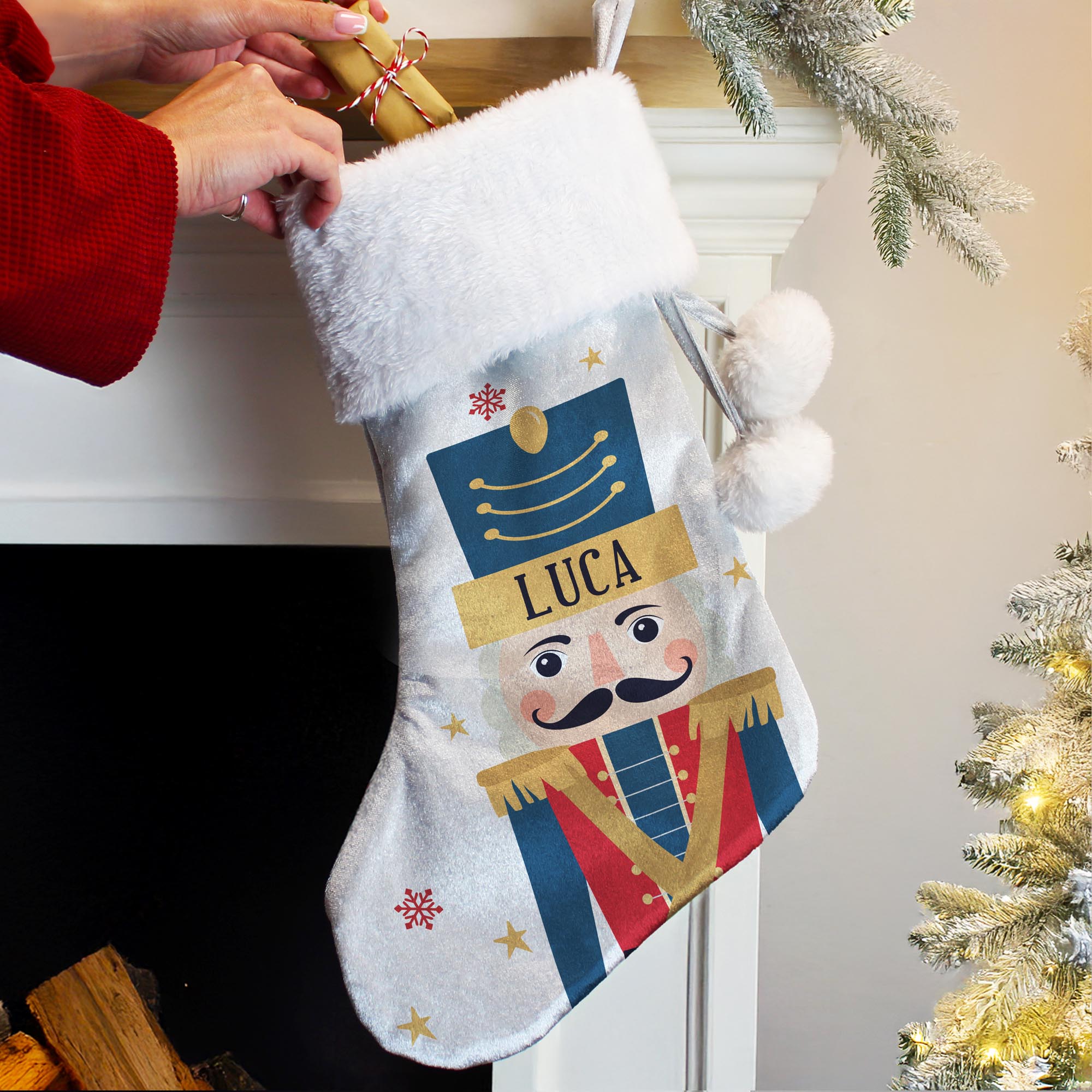 Personalised Nutcracker Christmas Stocking,  Personalised Nutcracker Christmas Stocking