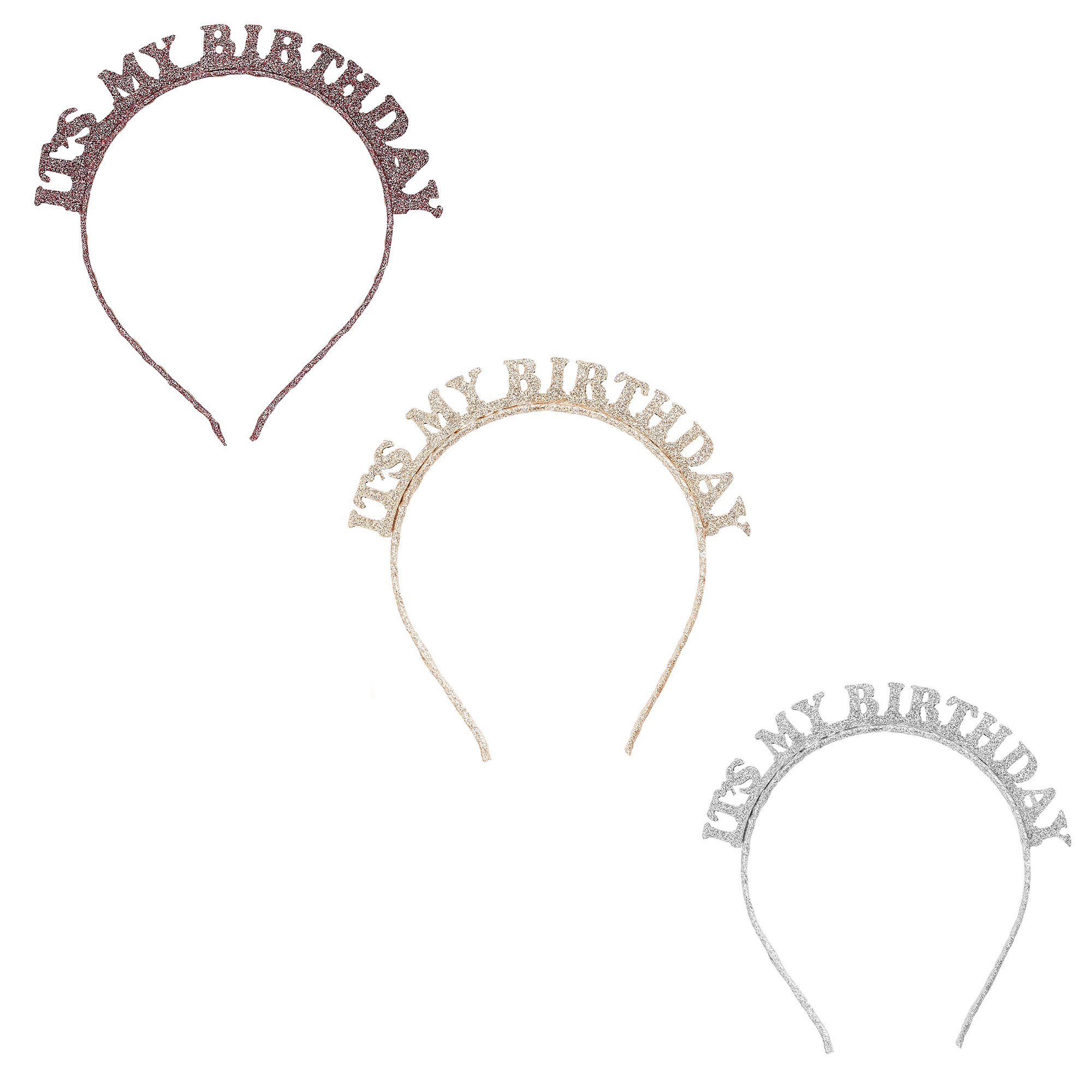 Metallic It's My Birthday Glitter Headband (3 Colour Options)