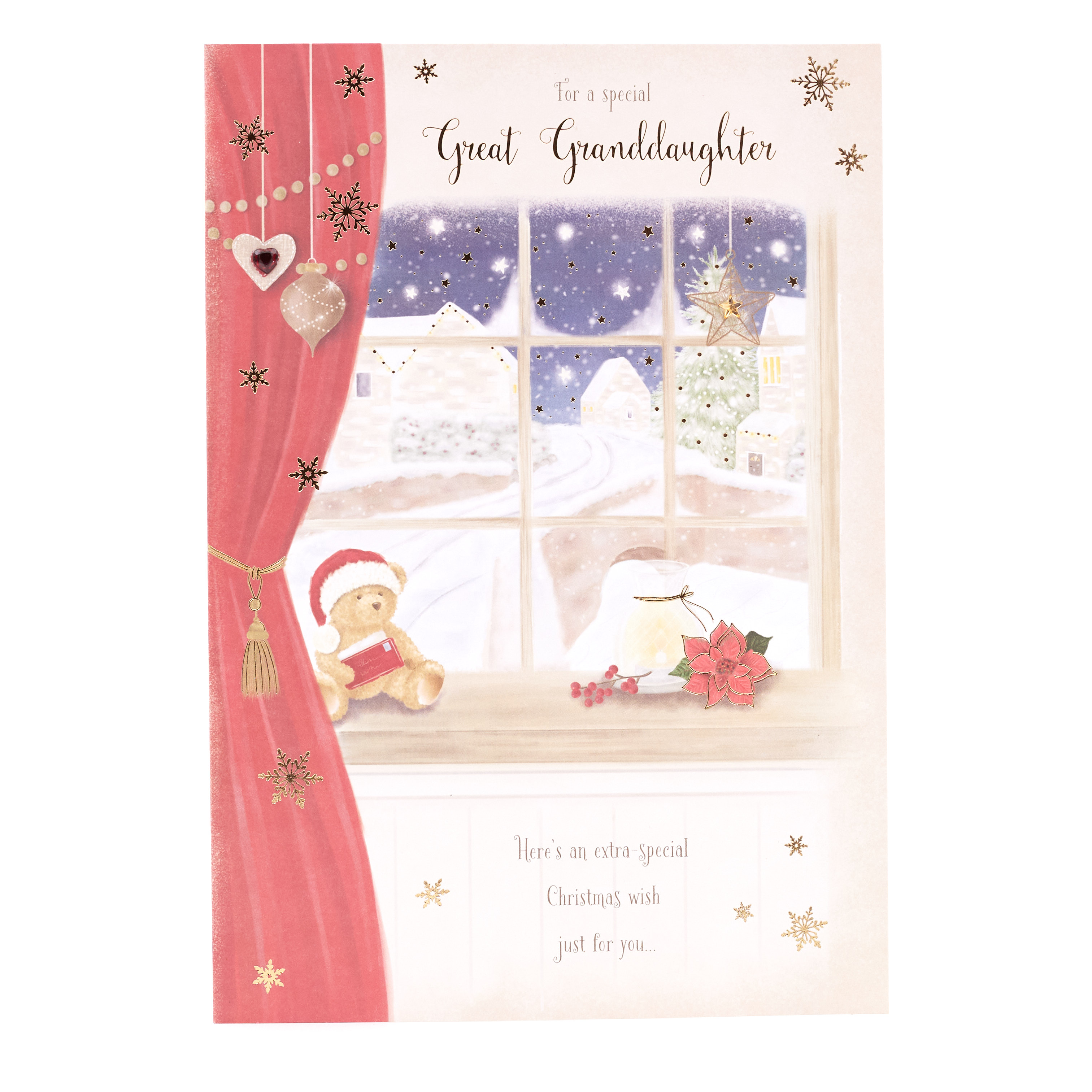 Christmas Card - Great Granddaughter, Christmas Window