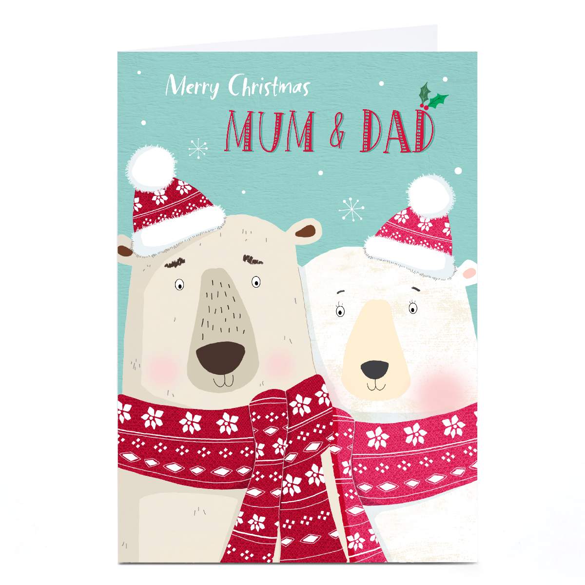 Personalised Cory Reid Christmas Card - Mum & Dad Polar Bears