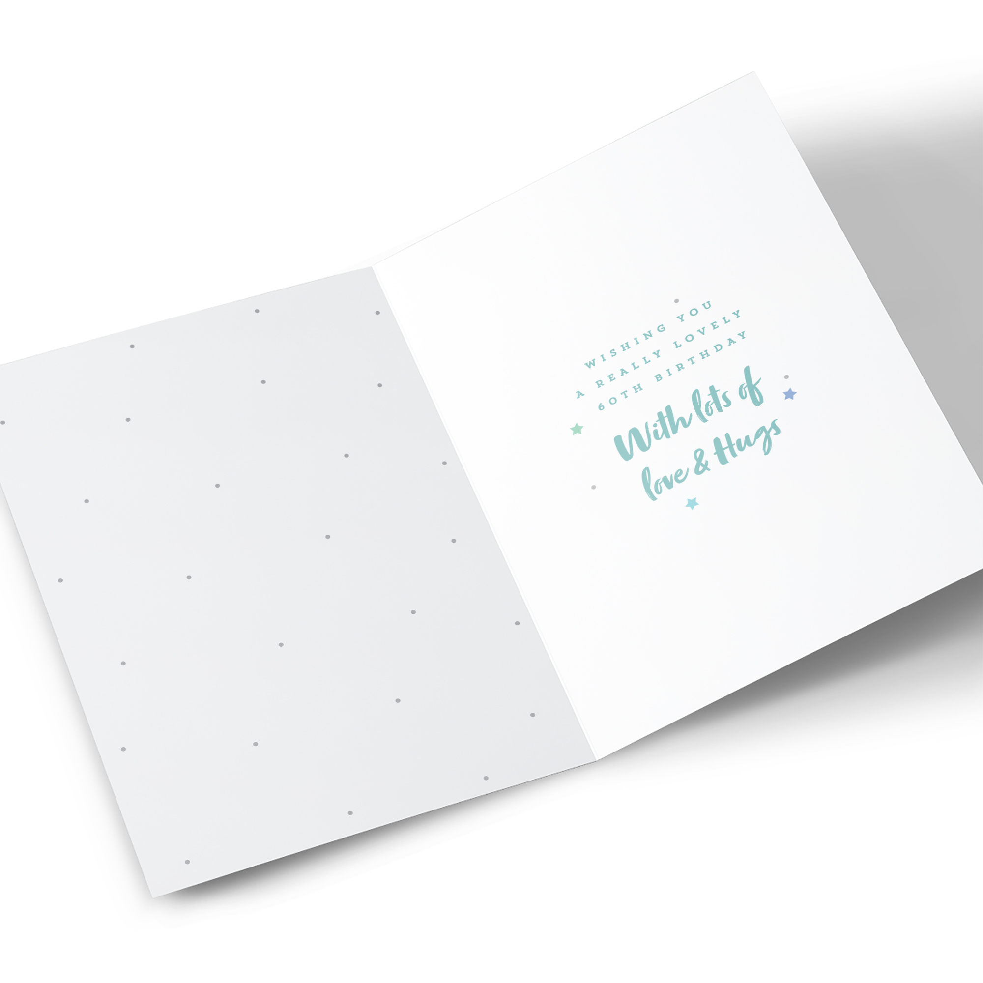 Hugs 60th Birthday Card - Skipping Bear with Balloons