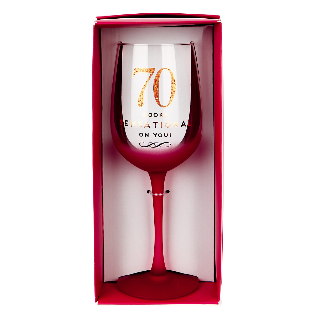 70th Birthday Wine Glass - Looks Sensational On You