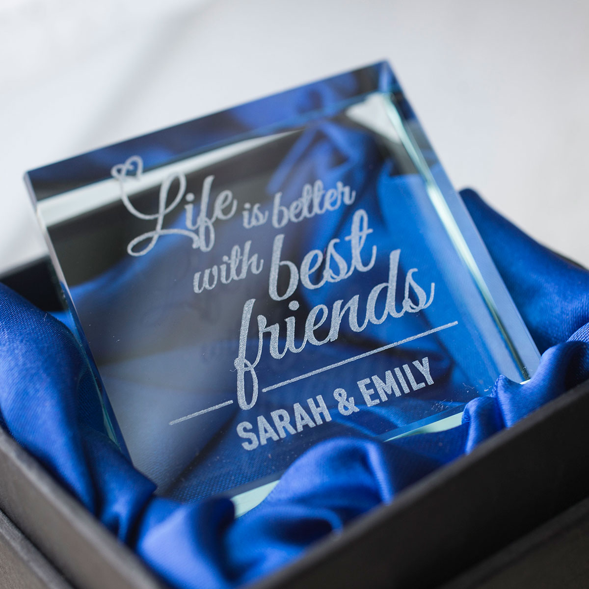 Personalised Engraved Glass Token - Life Is Better With Best Friends