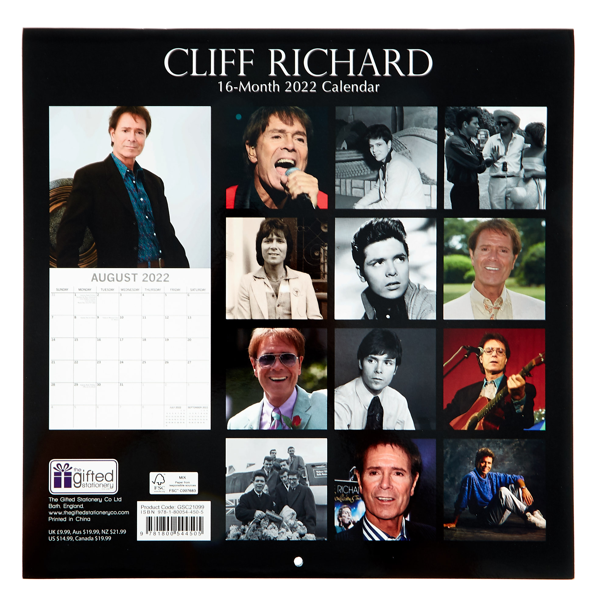 Cliff Richard 16-Month 2022 Calendar 