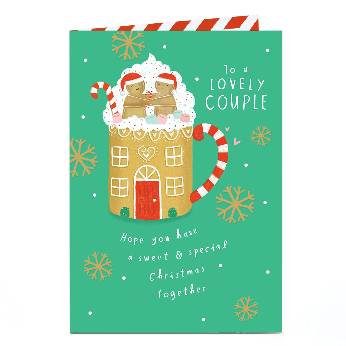 Christmas Card - Gingerbread Hot Chocolate, To A Lovely Couple