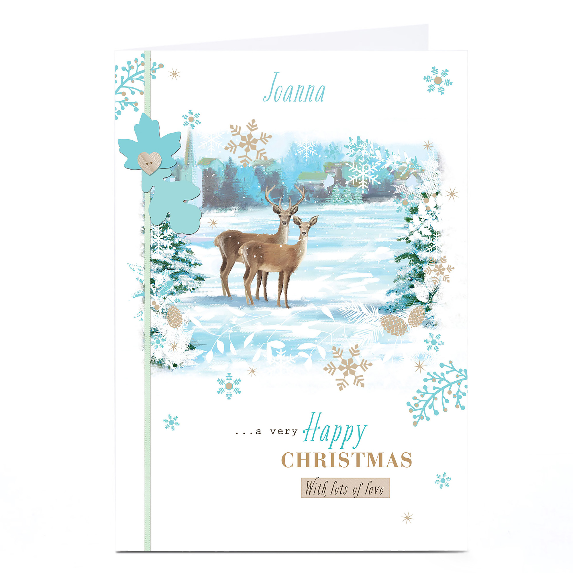 Personalised Christmas Card - Reindeer Couple