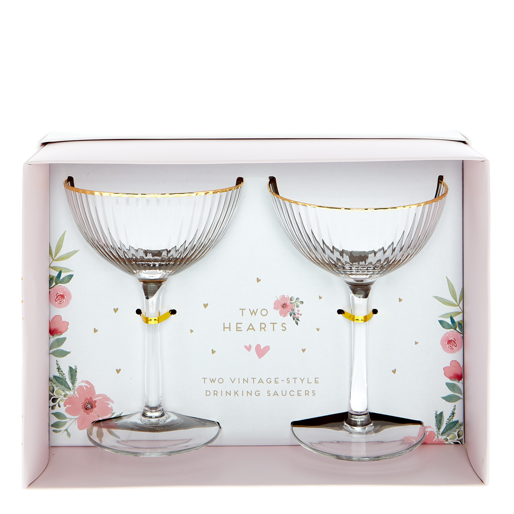 Two Hearts Champagne Saucers