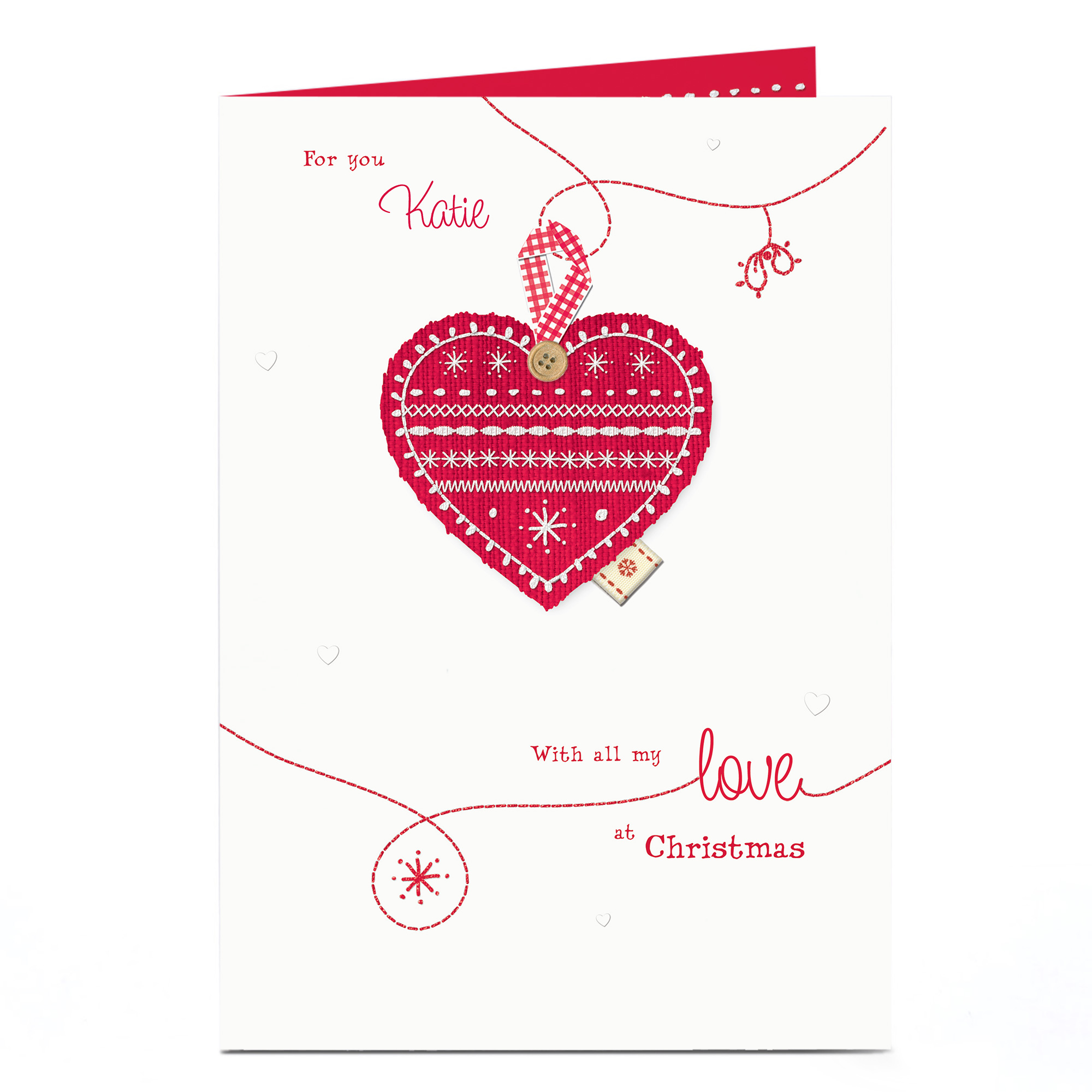 Personalised Christmas Card - Crochet Heart
