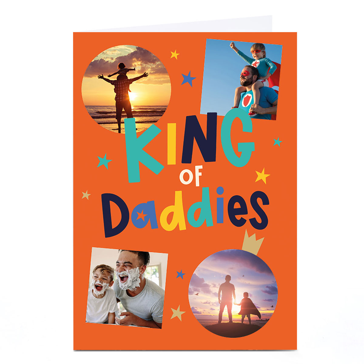 Photo Father's Day Card - King Of Daddies Stars