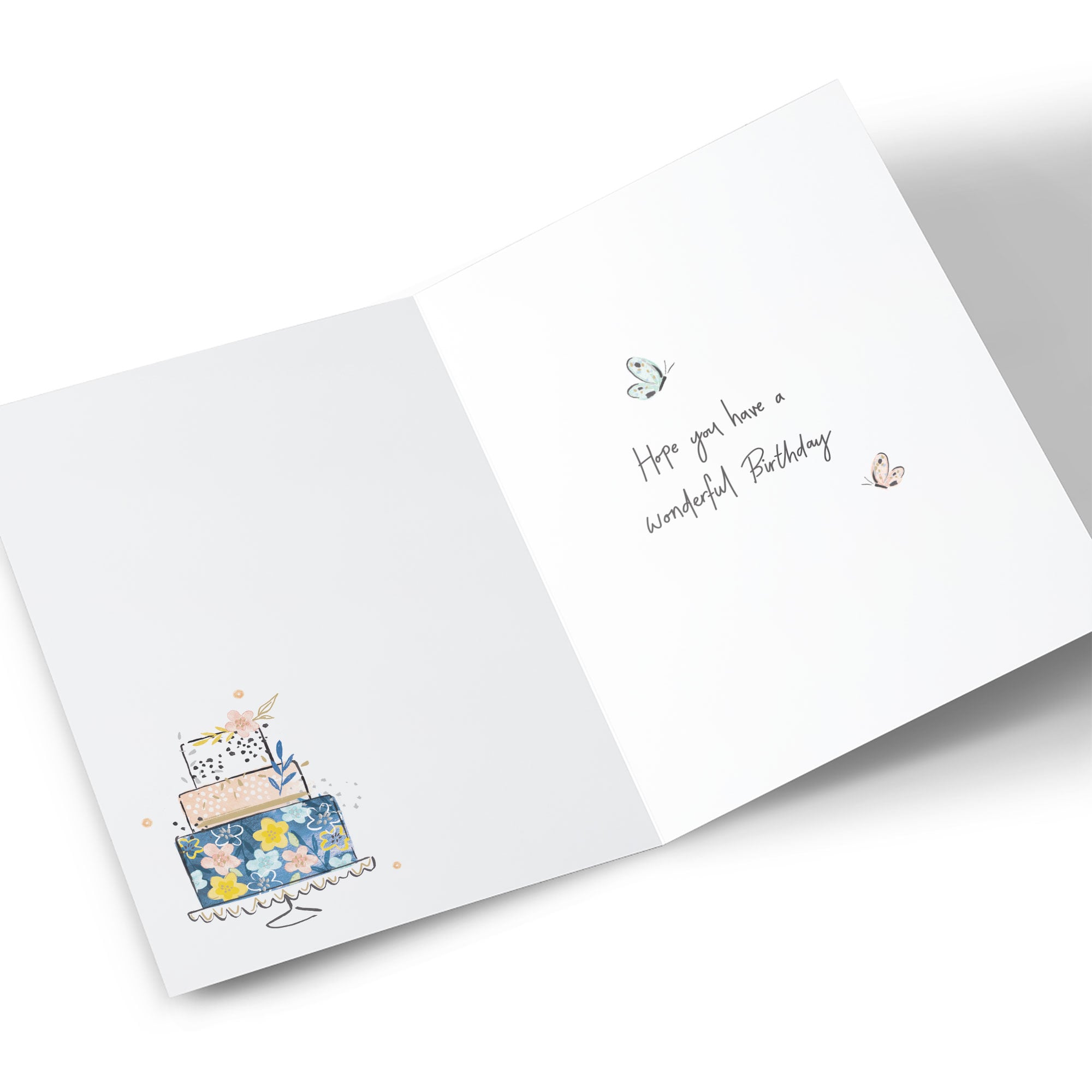 Birthday Card - Flroal Tiered Cake, Nan