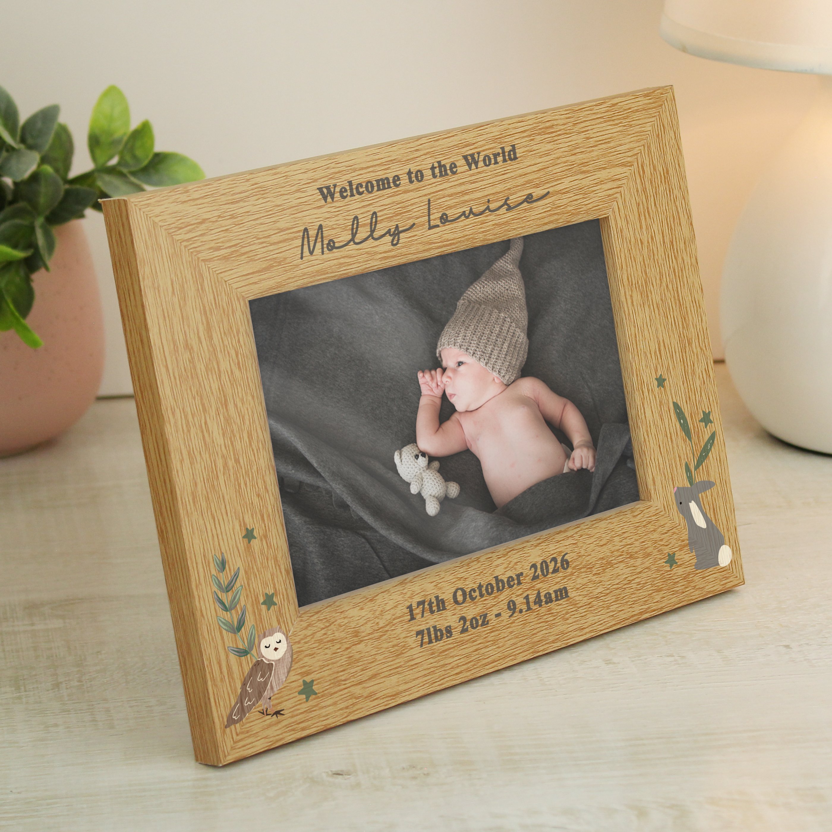 Personalised Woodland Animals 6x4-Inch Photo Frame