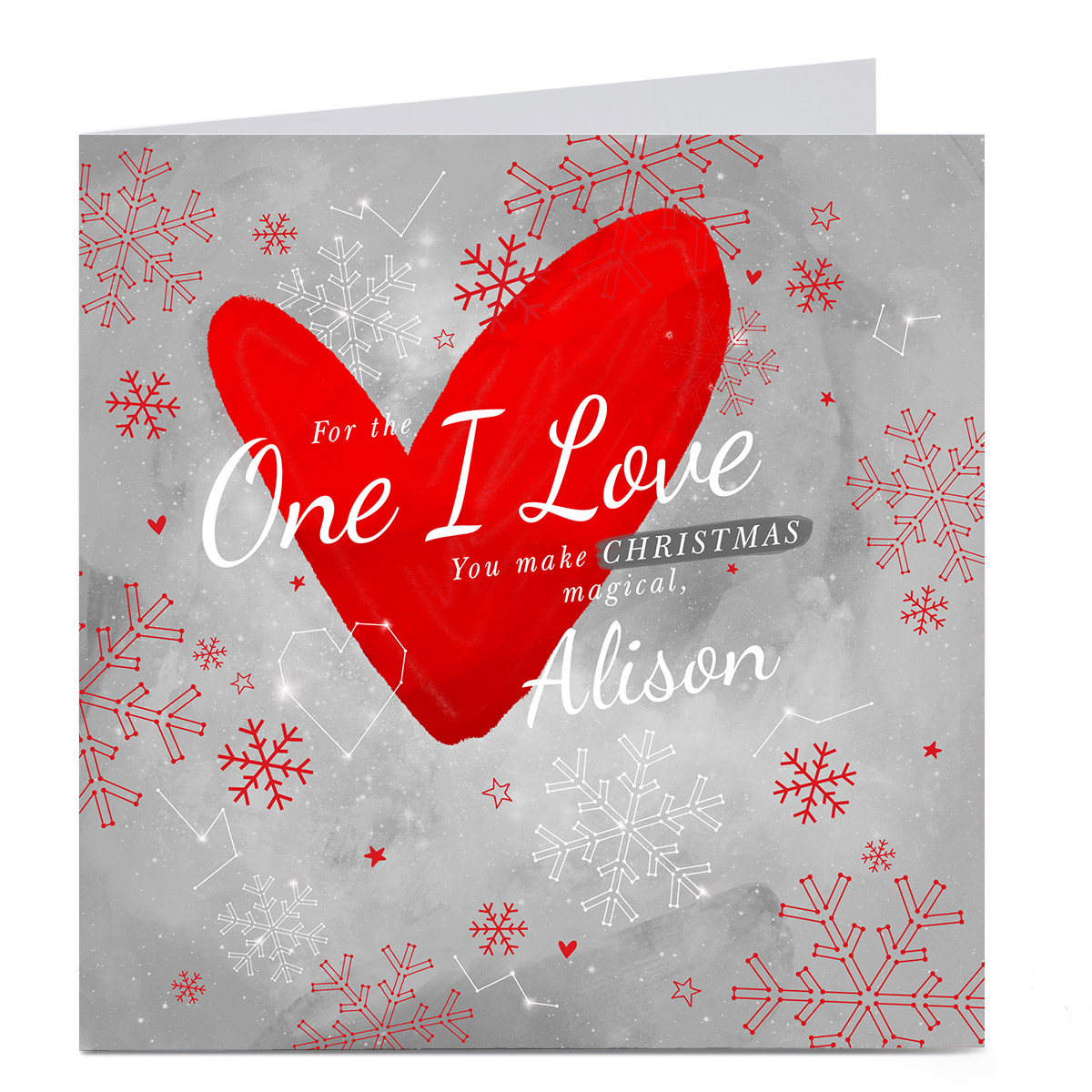Personalised Christmas Card - For The One I Love