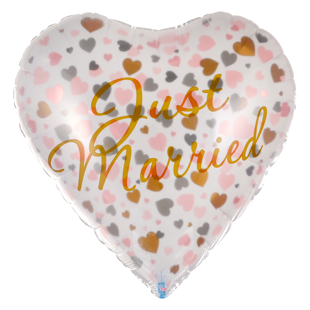 Heart-Shaped Just Married 24-Inch Foil Helium Balloon 