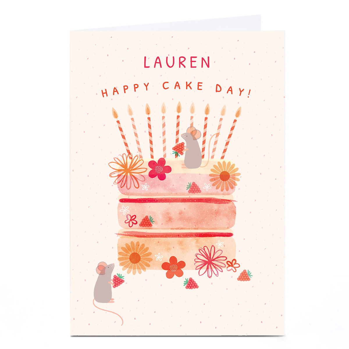 Personalised Hannah Steele Birthday Card - Happy Cake Day
