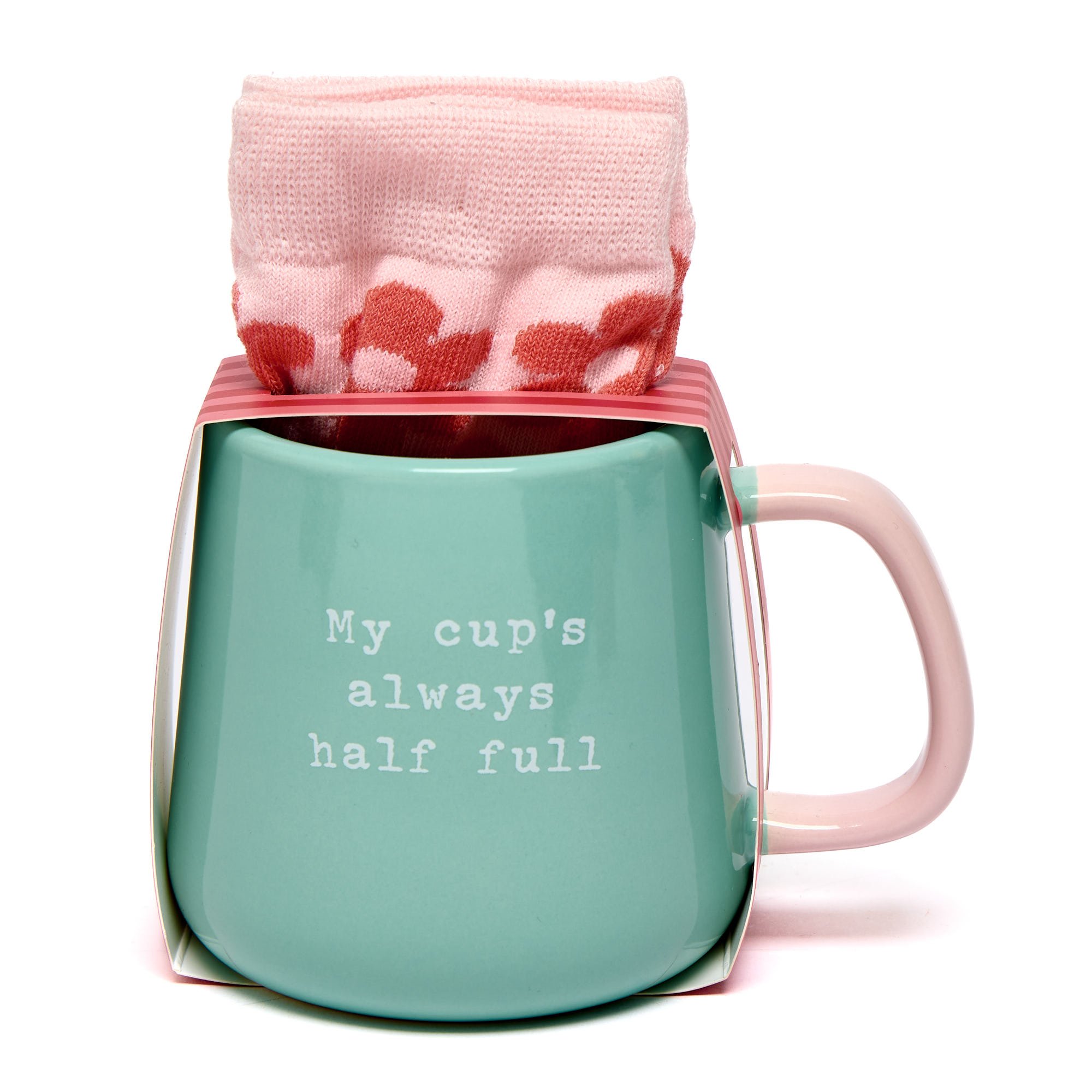 My Cup's Always Half Full Mug & Socks Set