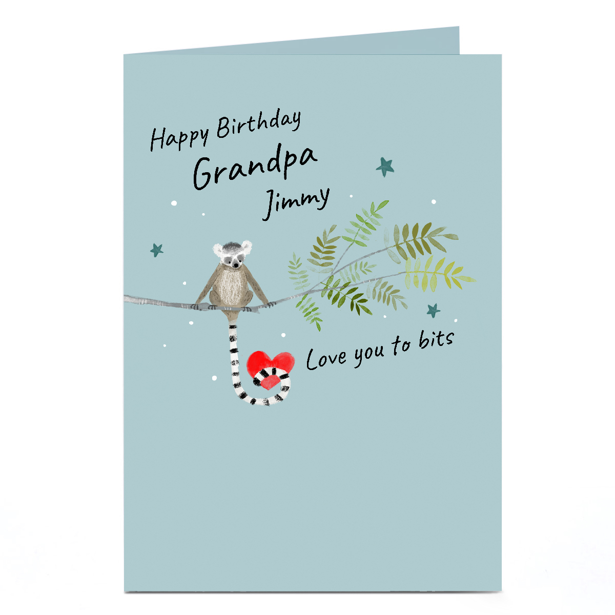 Personalised Birthday Card - Lemur on a Branch